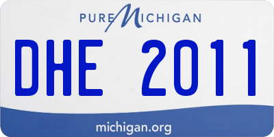 MI license plate DHE2011