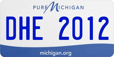 MI license plate DHE2012