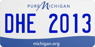 MI license plate DHE2013