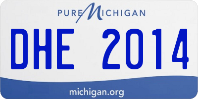 MI license plate DHE2014