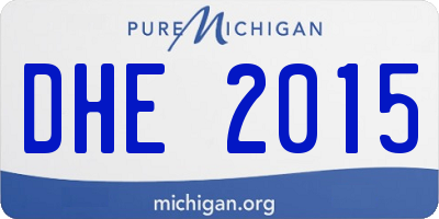 MI license plate DHE2015