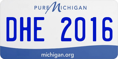 MI license plate DHE2016