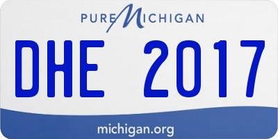 MI license plate DHE2017