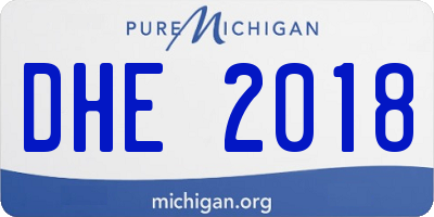 MI license plate DHE2018