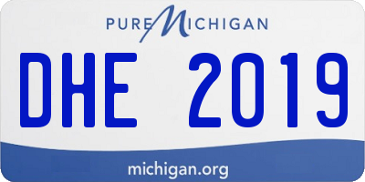 MI license plate DHE2019