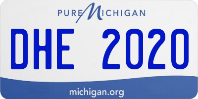MI license plate DHE2020