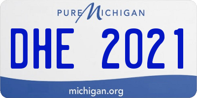 MI license plate DHE2021