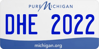 MI license plate DHE2022