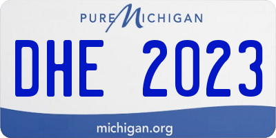 MI license plate DHE2023
