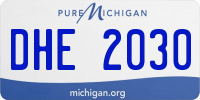 MI license plate DHE2030