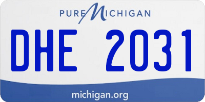 MI license plate DHE2031