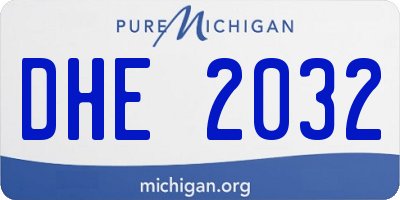 MI license plate DHE2032