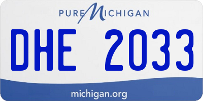 MI license plate DHE2033