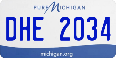 MI license plate DHE2034