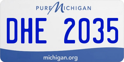 MI license plate DHE2035