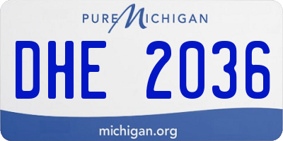 MI license plate DHE2036