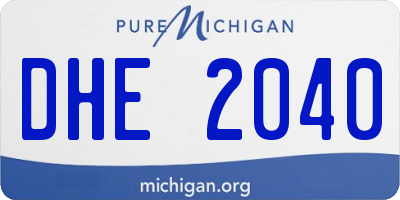 MI license plate DHE2040