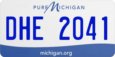 MI license plate DHE2041