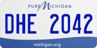 MI license plate DHE2042