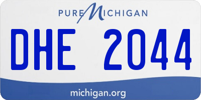 MI license plate DHE2044