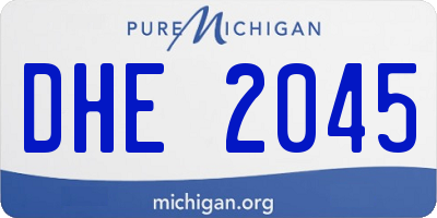 MI license plate DHE2045