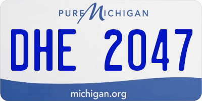 MI license plate DHE2047