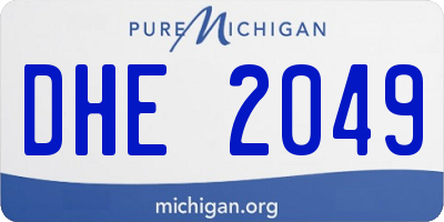 MI license plate DHE2049