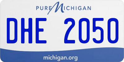 MI license plate DHE2050