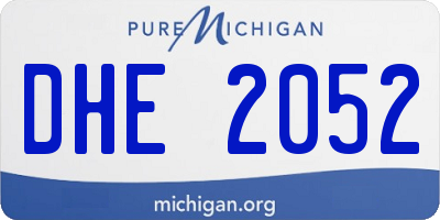 MI license plate DHE2052