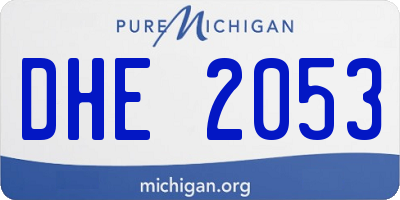 MI license plate DHE2053