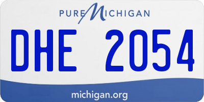 MI license plate DHE2054