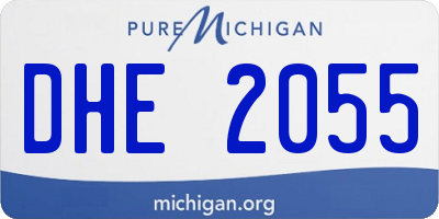 MI license plate DHE2055