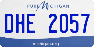 MI license plate DHE2057