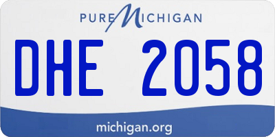 MI license plate DHE2058
