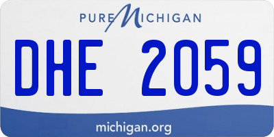 MI license plate DHE2059
