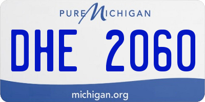 MI license plate DHE2060