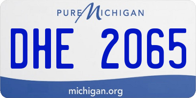 MI license plate DHE2065