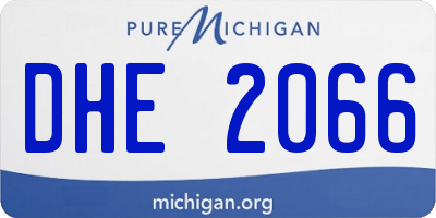 MI license plate DHE2066