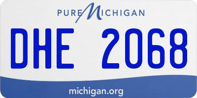 MI license plate DHE2068