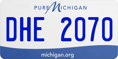 MI license plate DHE2070