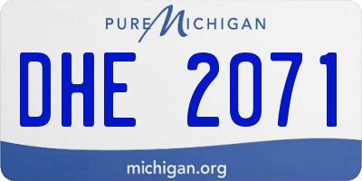 MI license plate DHE2071