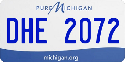 MI license plate DHE2072