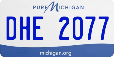 MI license plate DHE2077