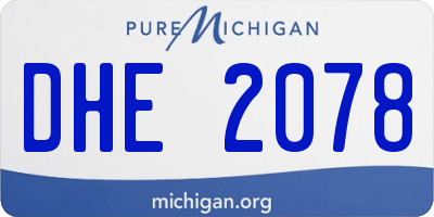 MI license plate DHE2078