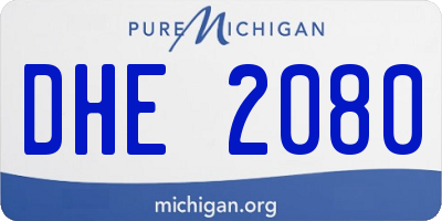 MI license plate DHE2080