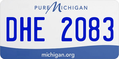 MI license plate DHE2083
