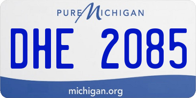 MI license plate DHE2085
