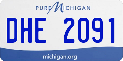 MI license plate DHE2091