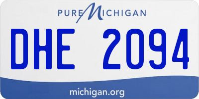 MI license plate DHE2094