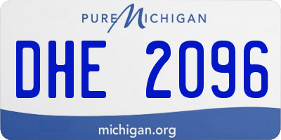 MI license plate DHE2096